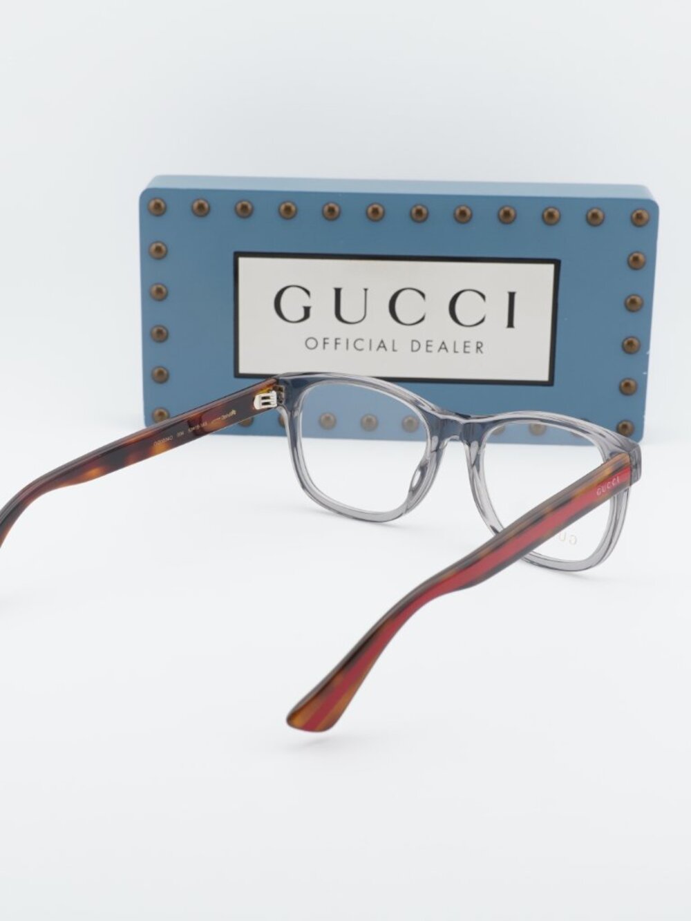 Gucci GG0004O 004 Square Eyeglasses - Transparent Grey 53mm - Picture 10 of 11